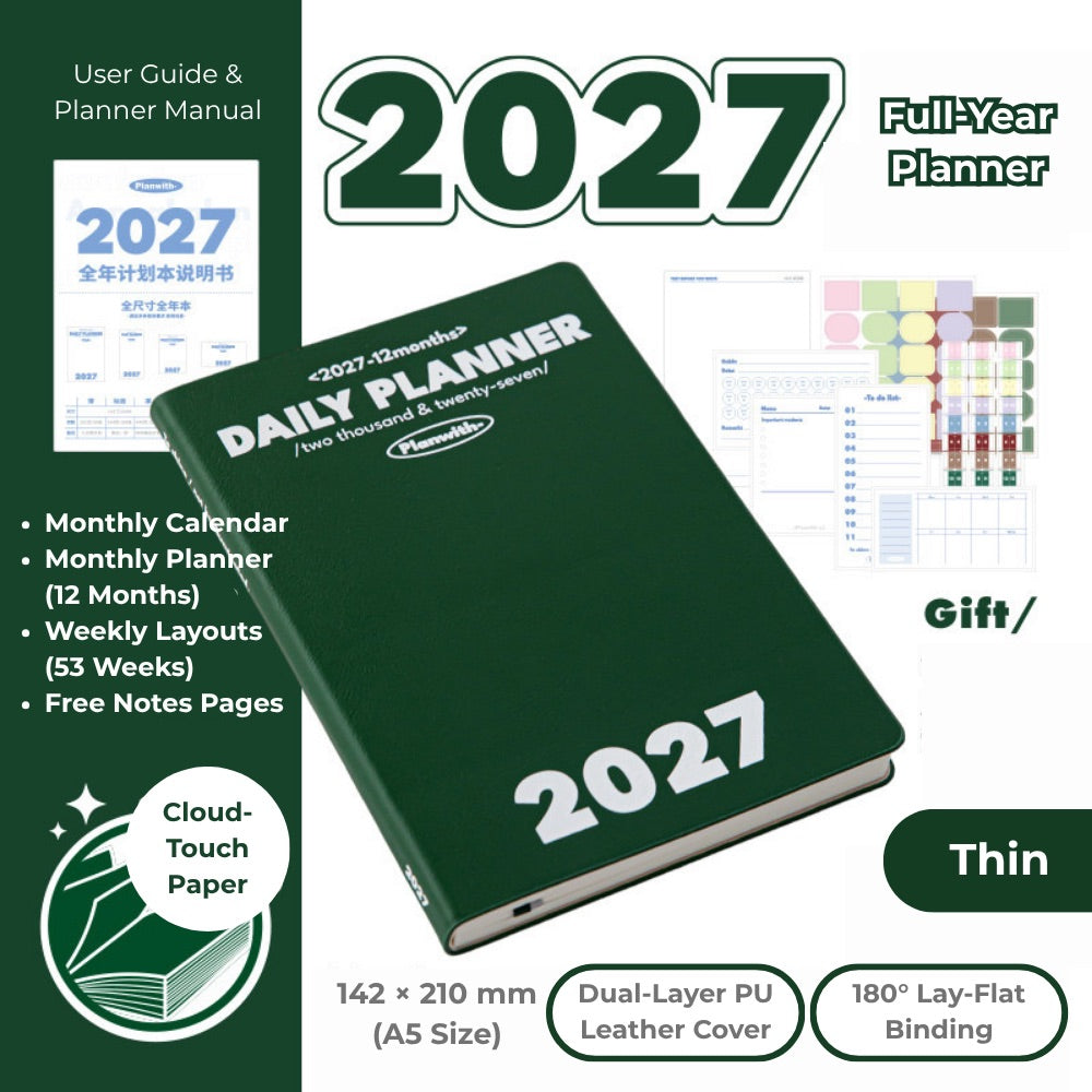 2027 Plan Smarter Full Year Daily & Weekly Planner