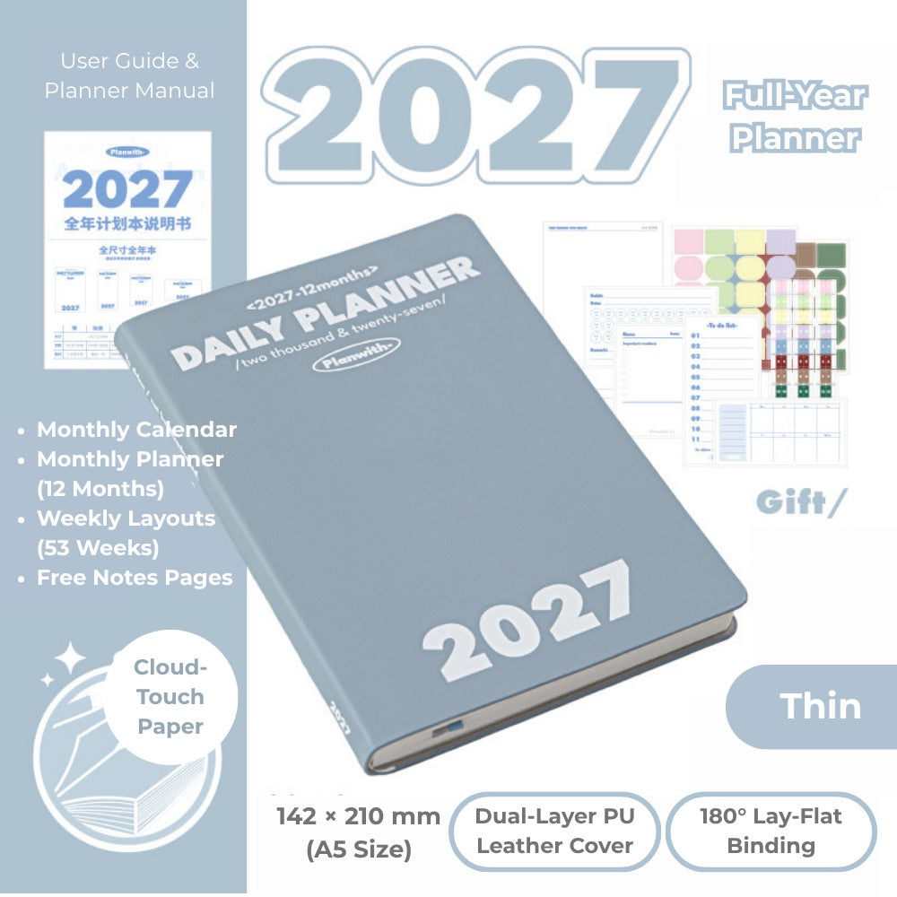 2027 Plan Smarter Full Year Daily & Weekly Planner