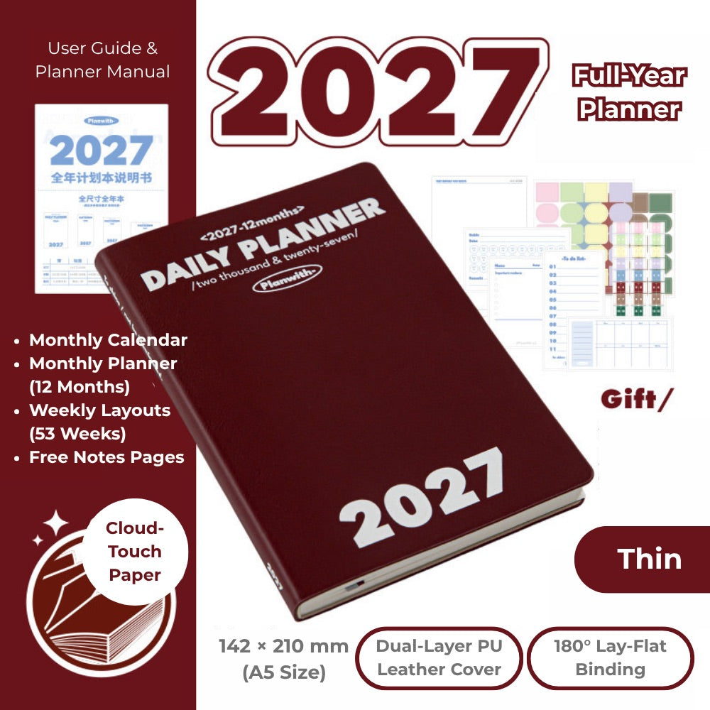 2027 Plan Smarter Full Year Daily & Weekly Planner