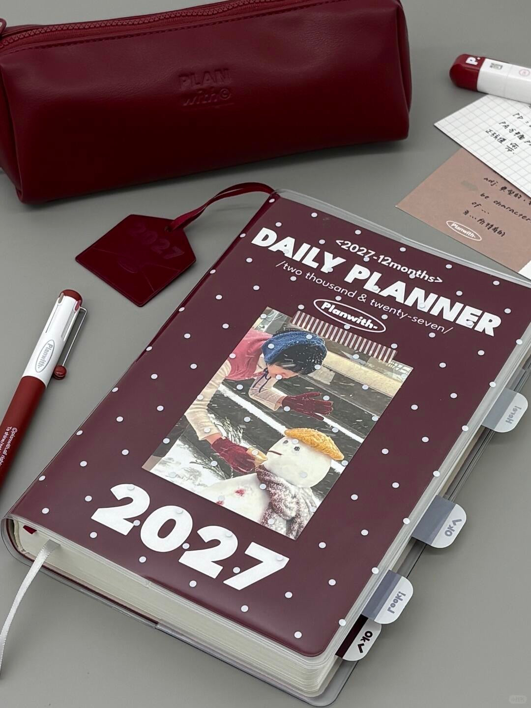 2027 Resolution Planner Gift Set in Bordeaux
