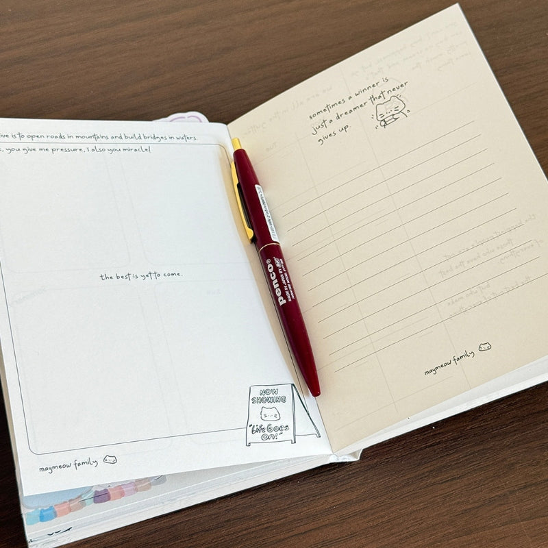 Undated Yearly Comic Cat B6 Bullet Journal Planner