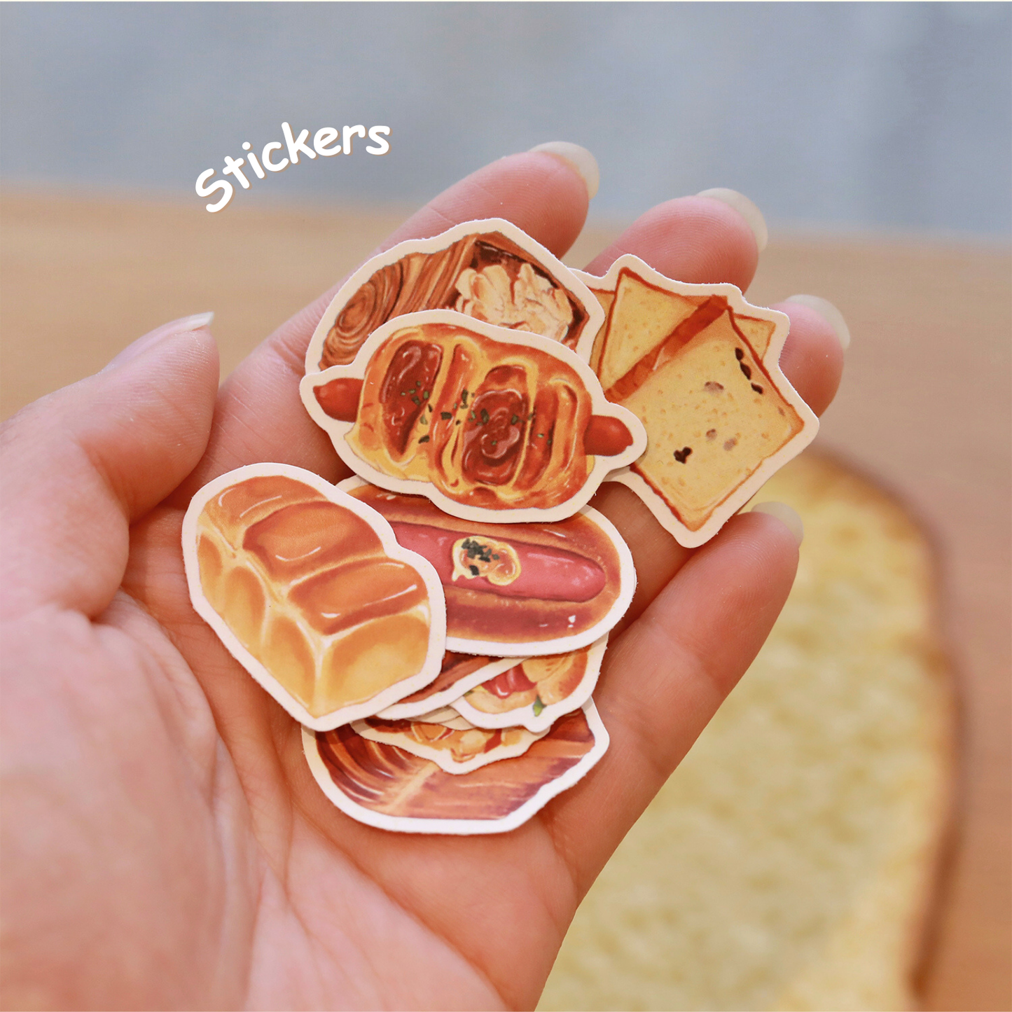 Bread Illustration PVC Matte Film Sticker Pack