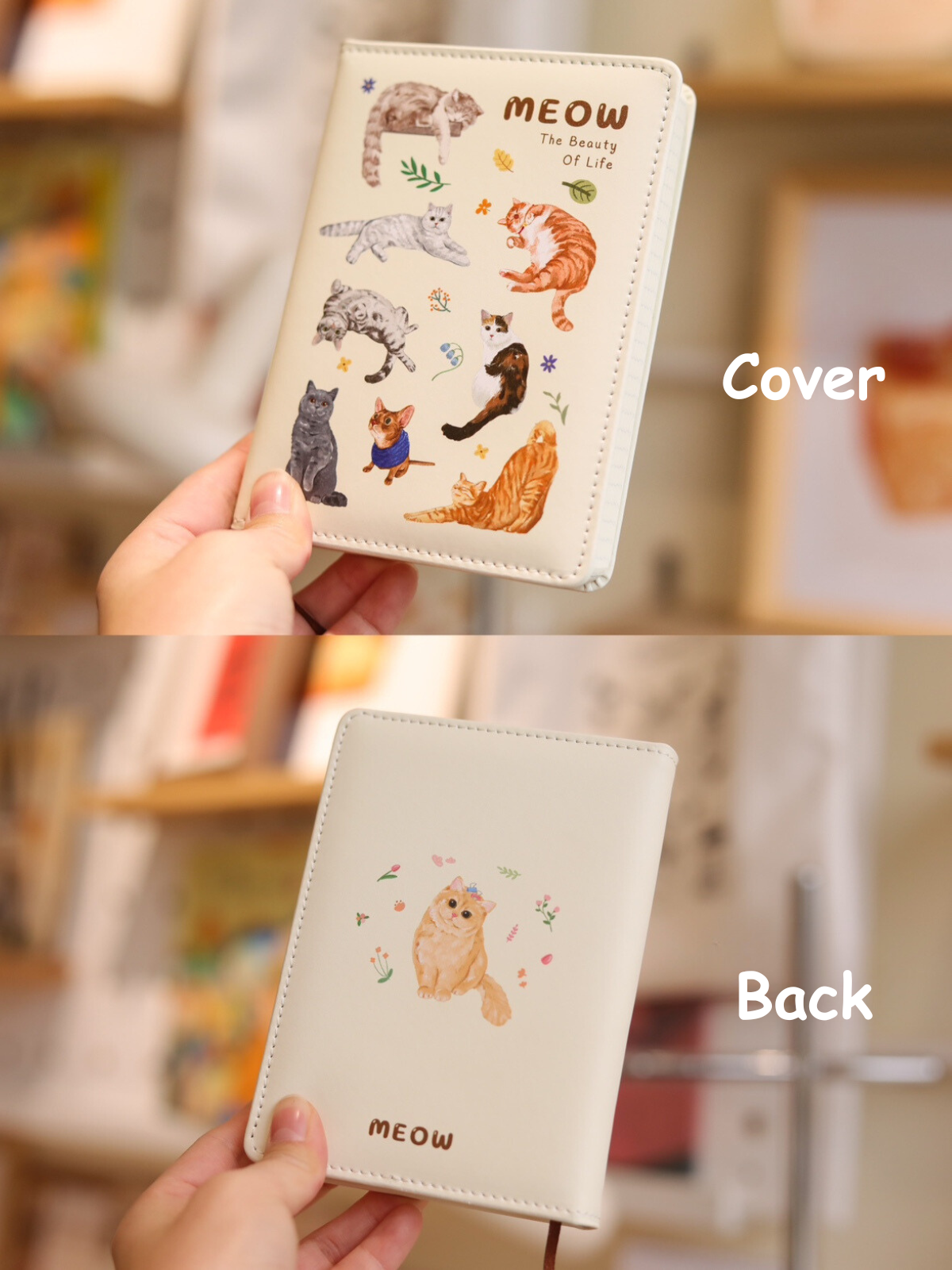 A6 Meow Pocket PU Leather Notebook