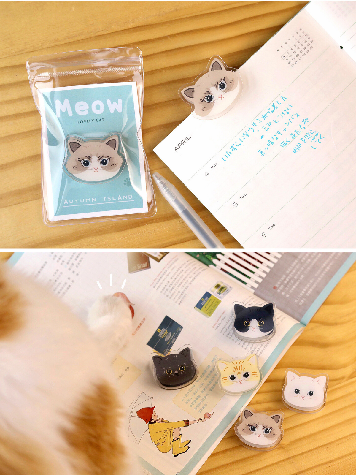 Original Cute Acrylic Cat Clips