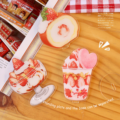 Strawberry Dessert Acrylic Note Holder Stand