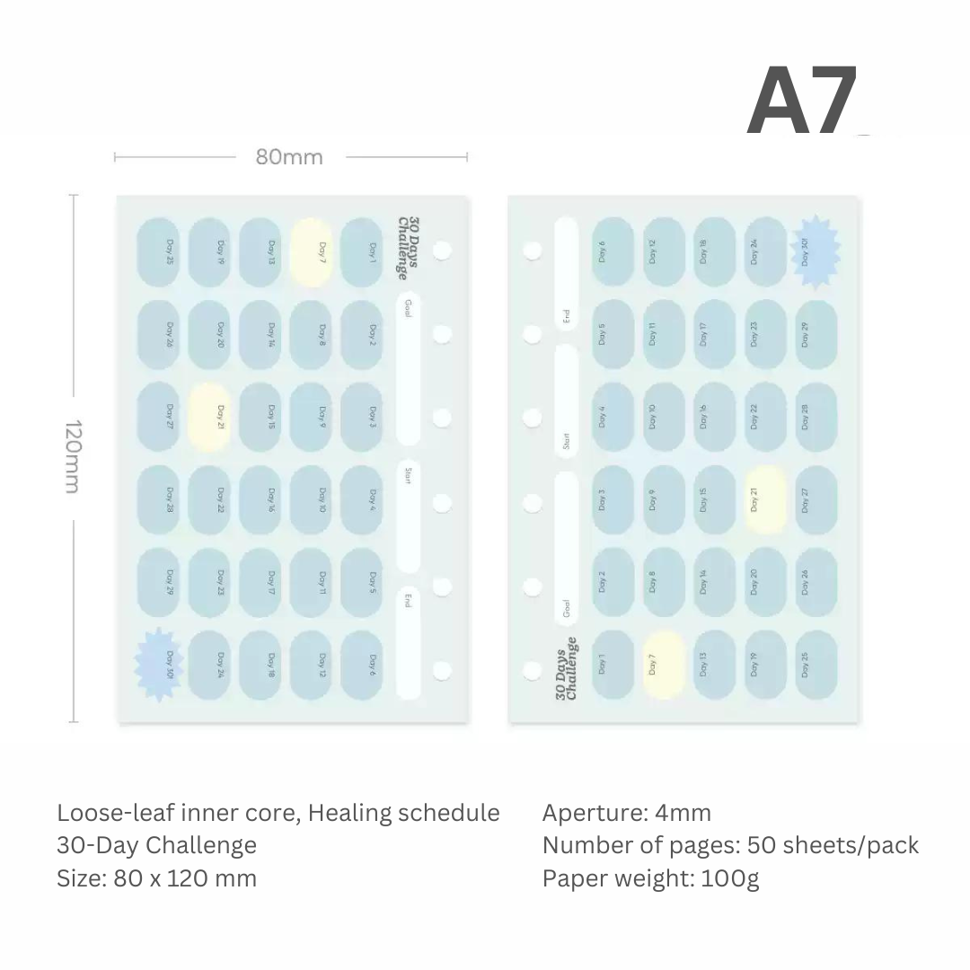 Loose-leaf A7/M5 Paper Refill  Original Design Function Schedule Plan