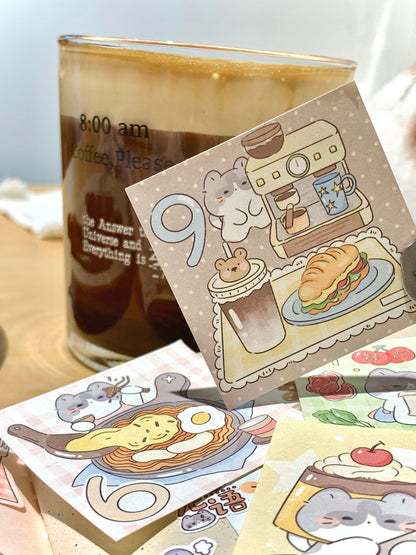 31-Day Gourmet Food Date Stickers Memo Pad