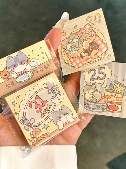 31-Day Gourmet Food Date Stickers Memo Pad