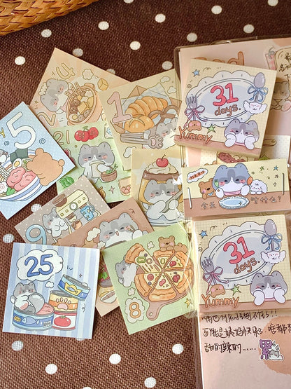31-Day Gourmet Food Date Stickers Memo Pad