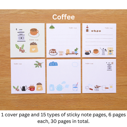 Coffee/Dessert/Bread Hand-Painted Mini Notepads