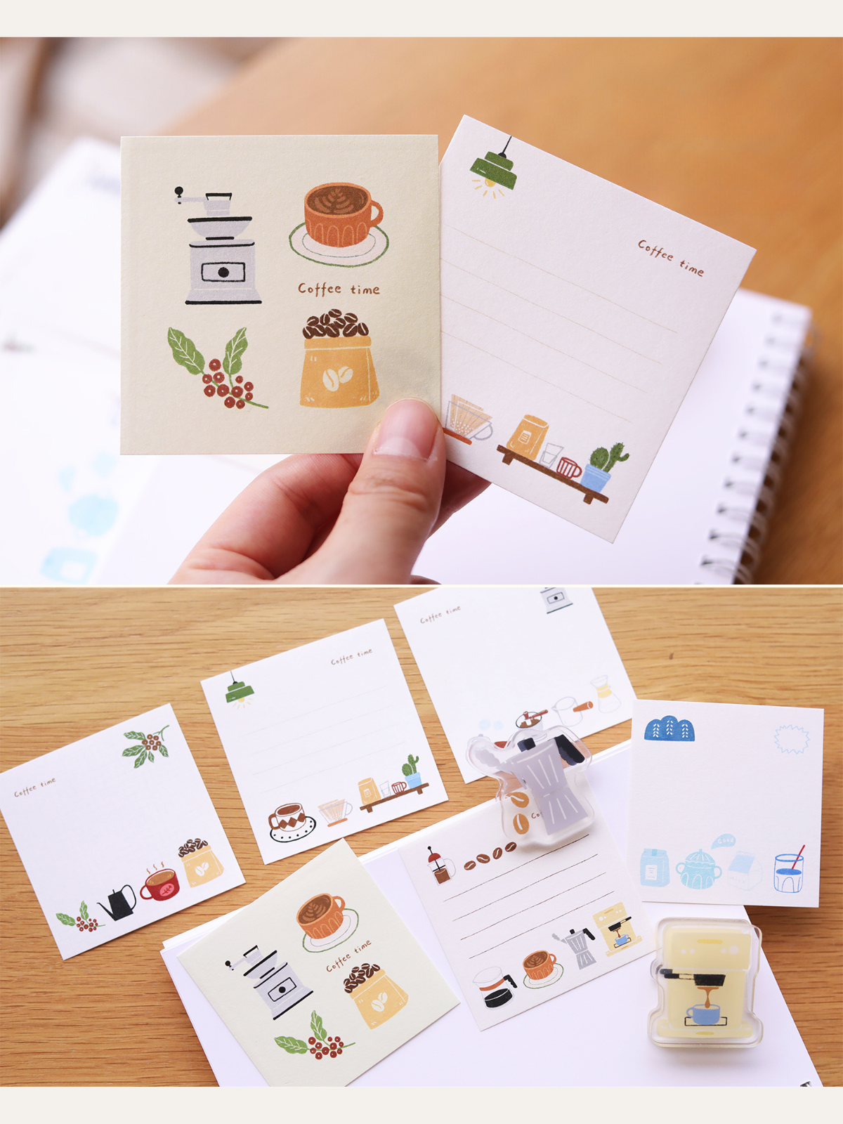 Coffee/Dessert/Bread Hand-Painted Mini Notepads