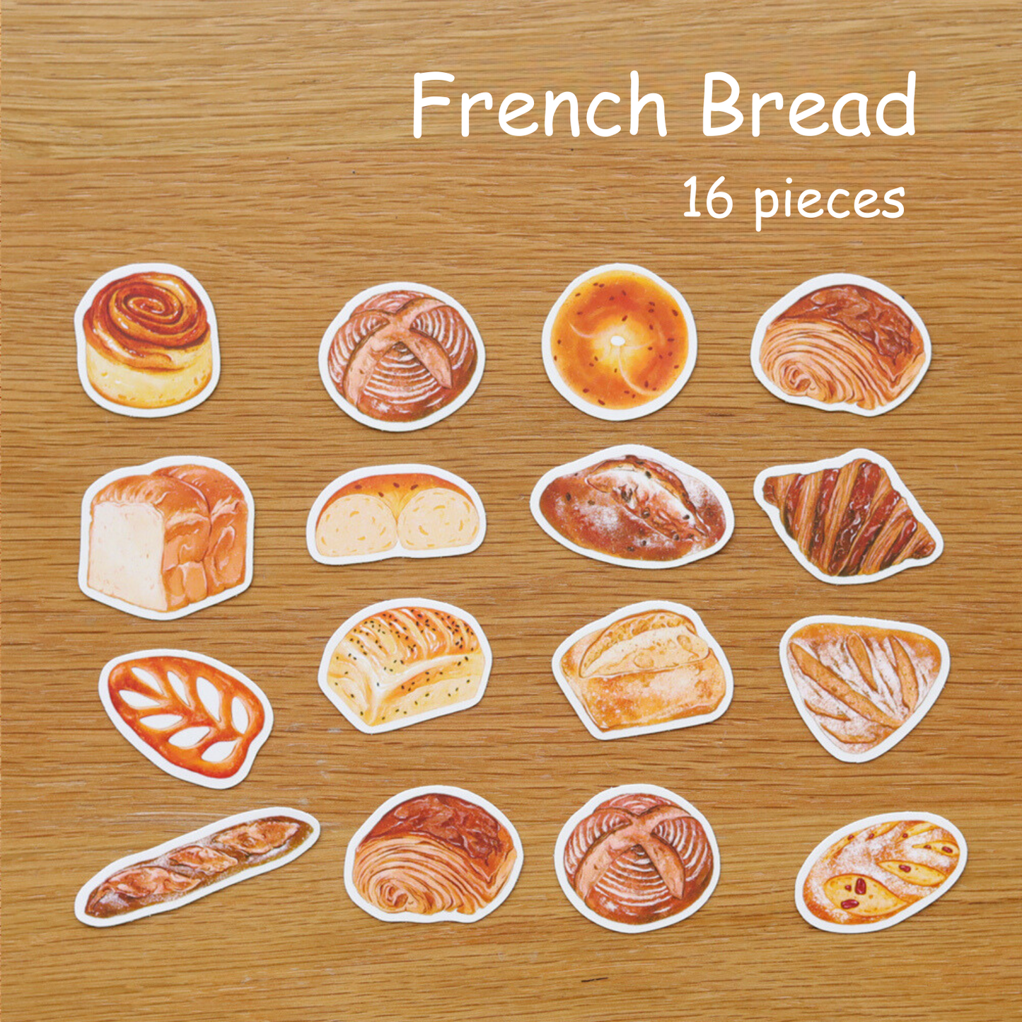 Bread Illustration PVC Matte Film Sticker Pack