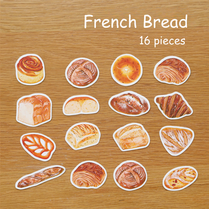 Bread Illustration PVC Matte Film Sticker Pack