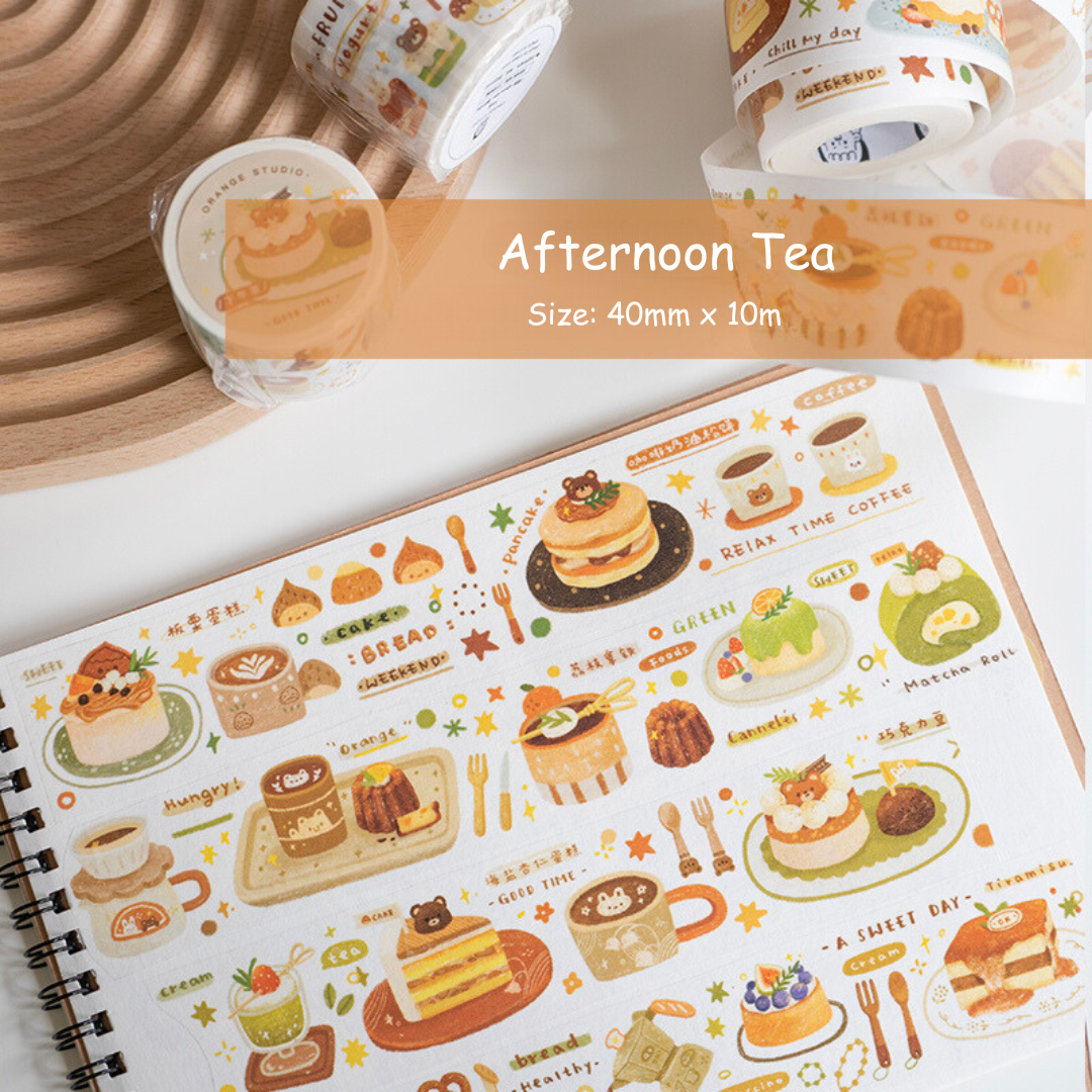 Original Letter Breakfast Afternoon Tea Washi Tape with Special ink