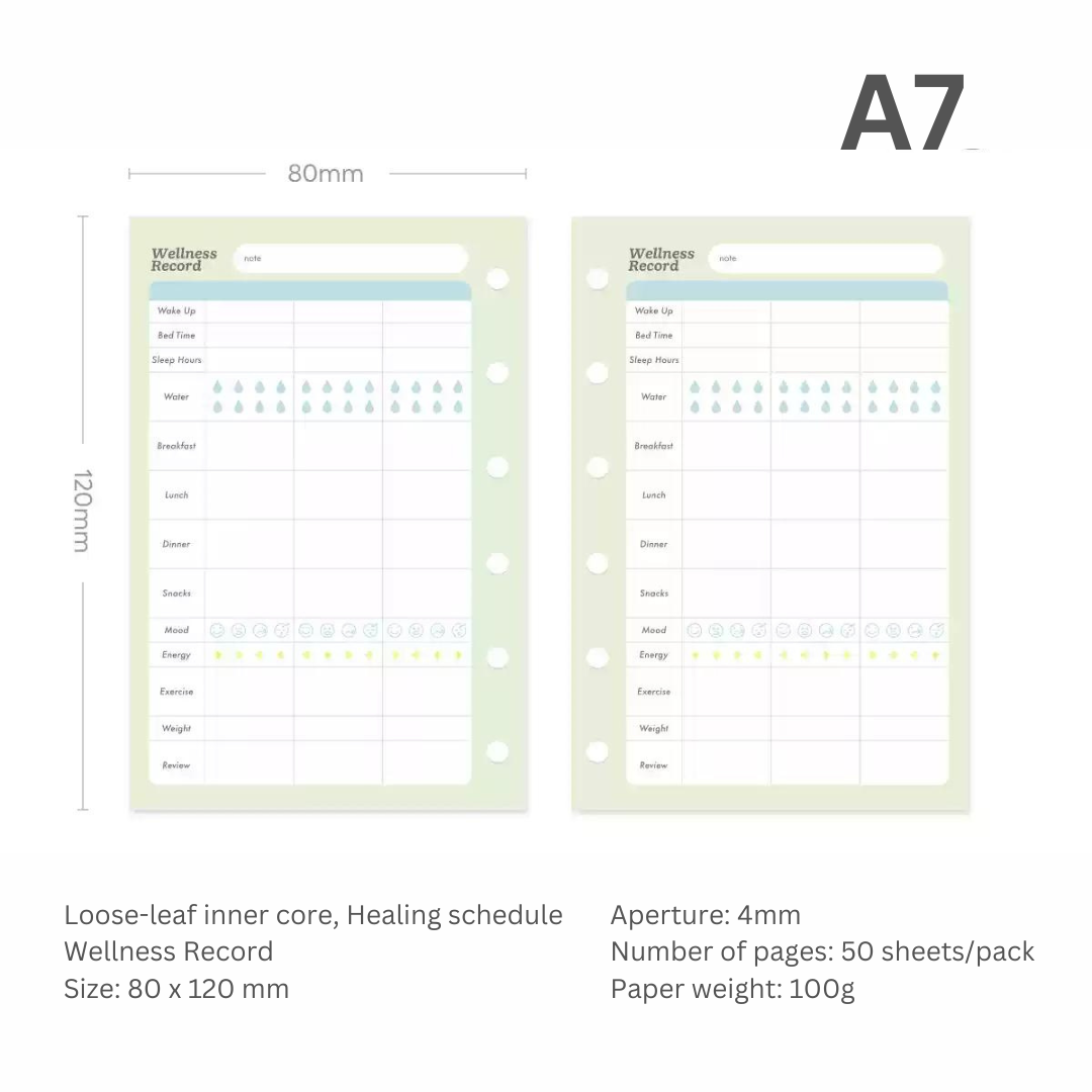 Loose-leaf A7/M5 Paper Refill  Original Design Function Schedule Plan