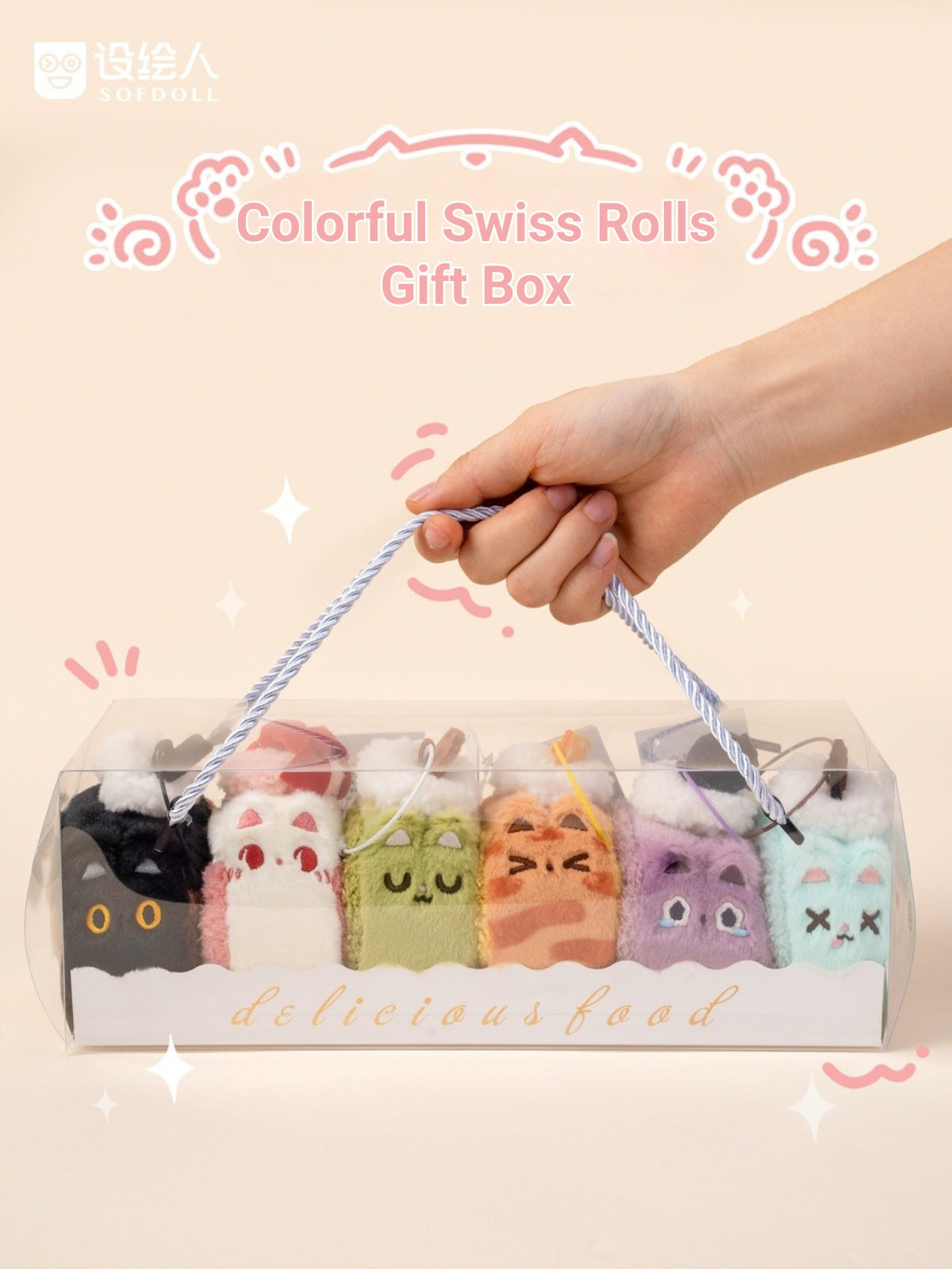Original Plush Creamy Kitty Cake Rolls Charm