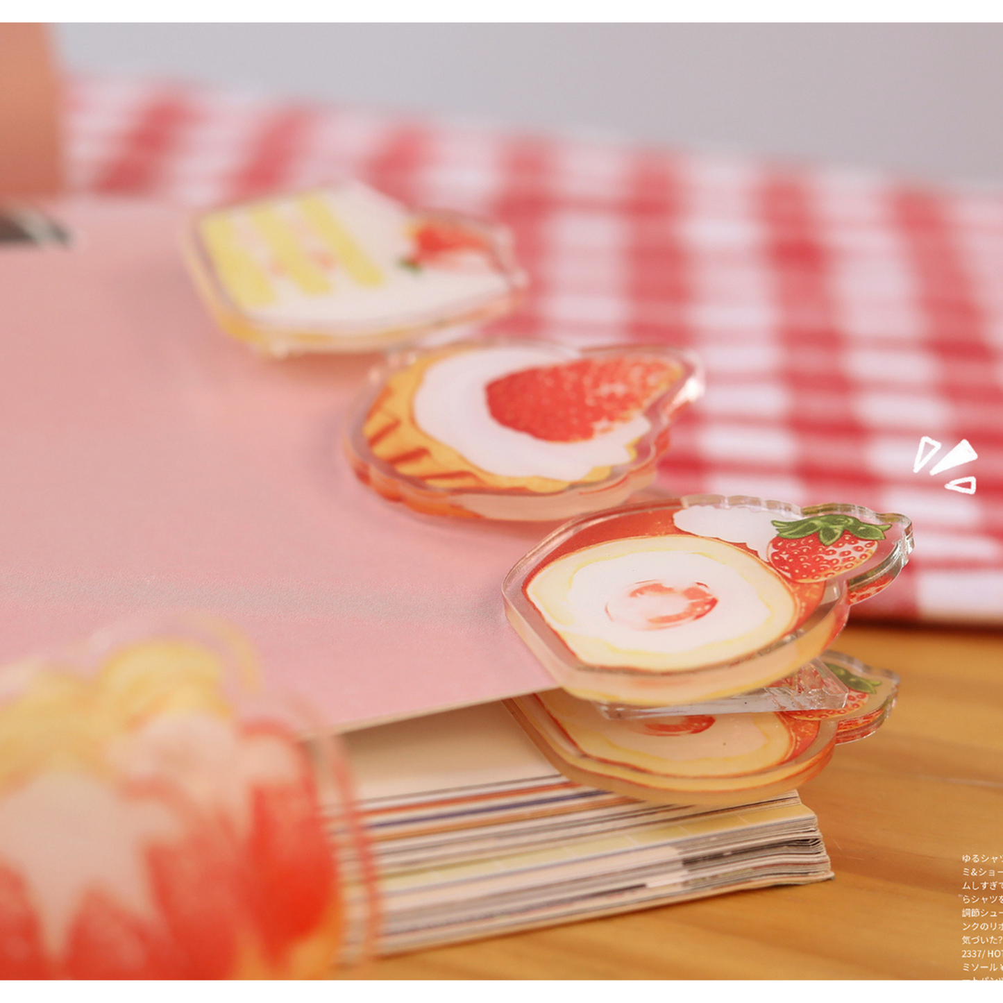 Cute Acrylic Clip Strawberry Dessert Message Clip