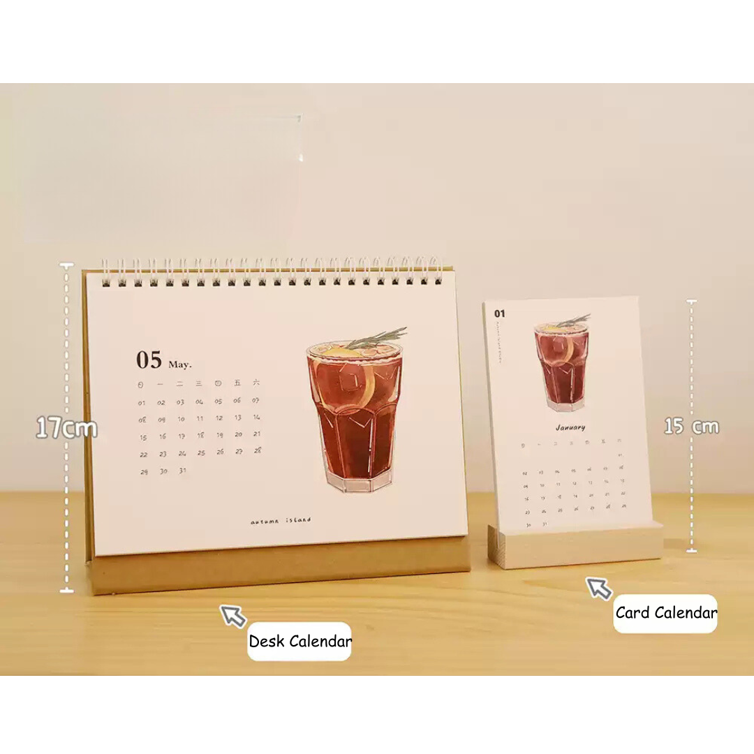 Original 2025 Signature Drink Hand-painted Illustration Calendar