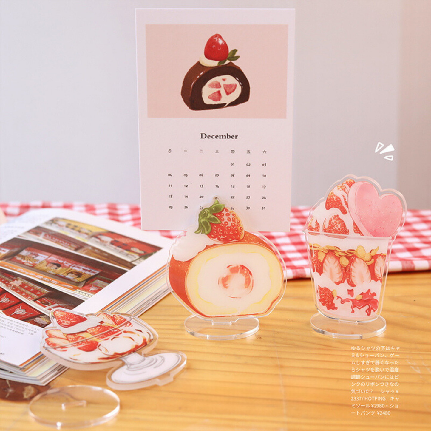 Strawberry Dessert Acrylic Note Holder Stand