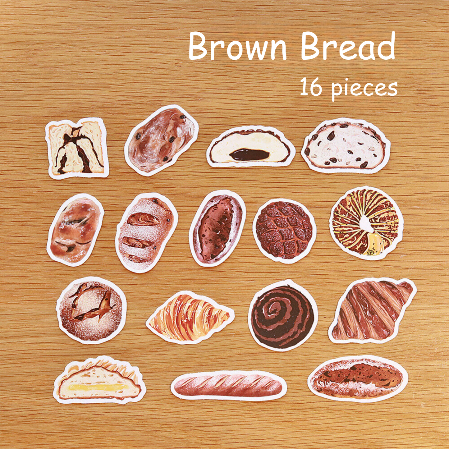 Bread Illustration PVC Matte Film Sticker Pack