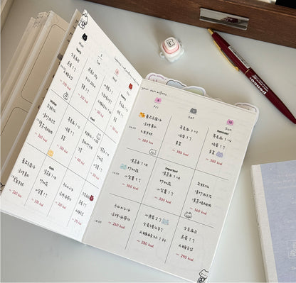 Undated Yearly Comic Cat B6 Bullet Journal Planner