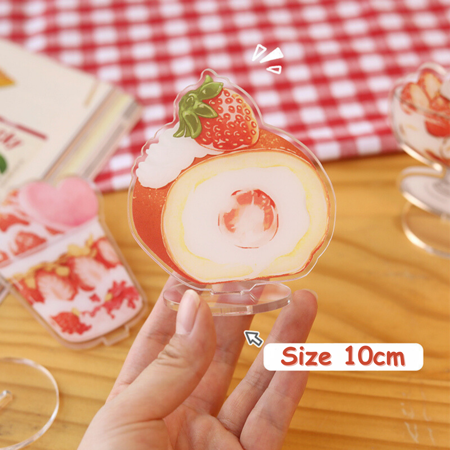 Strawberry Dessert Acrylic Note Holder Stand