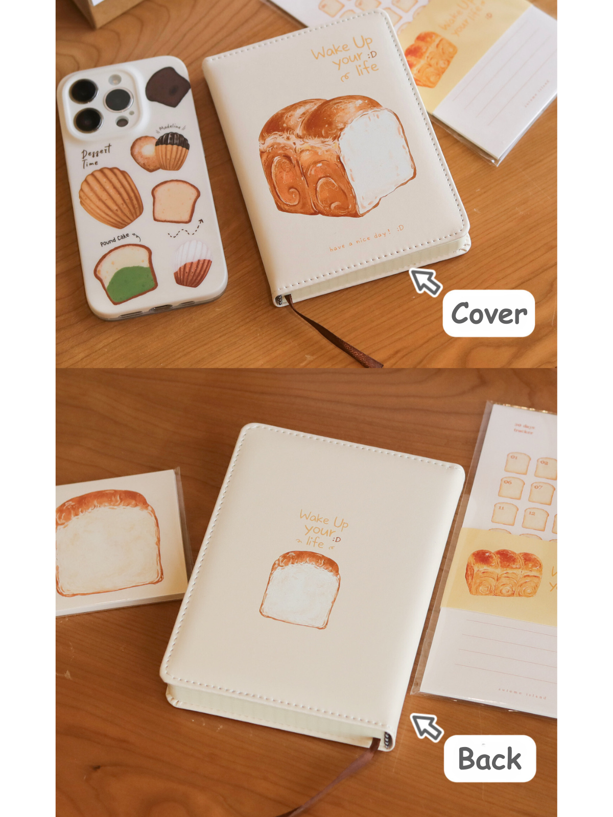 PU Leather Cover A6 Toast Pocket Notebook