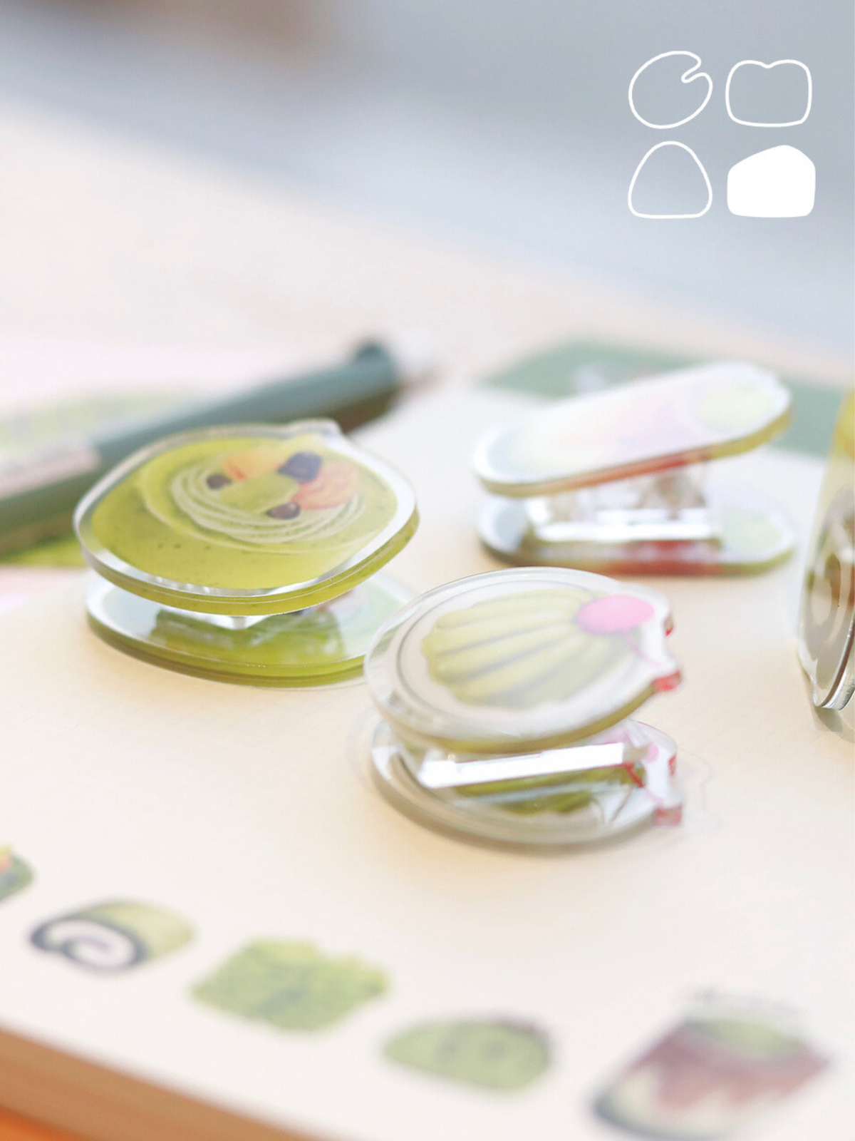 Matcha Collection Note, Message Clips, 4PCS – ChicChoi