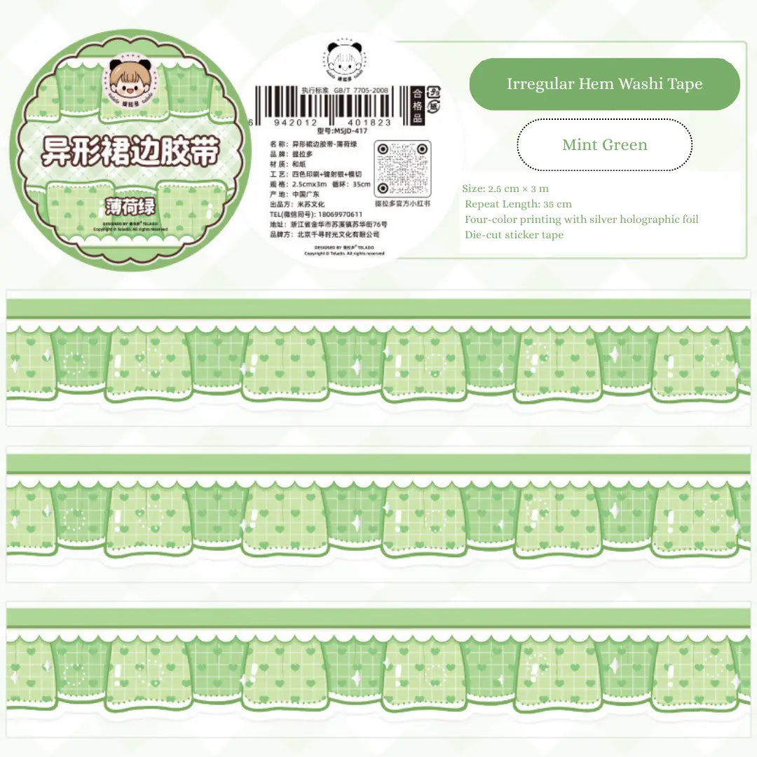 Irregular Skirt Hem Die cut Stickers