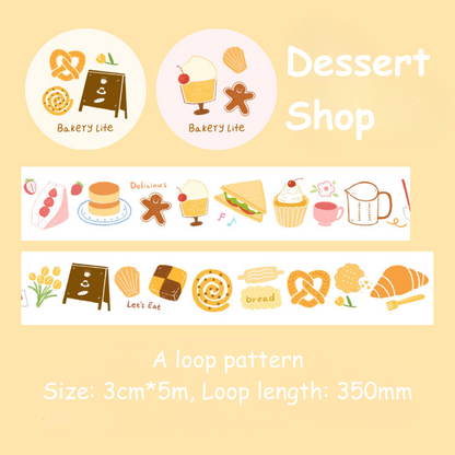 Pastoral Life Coffee Dessert Washi Tape