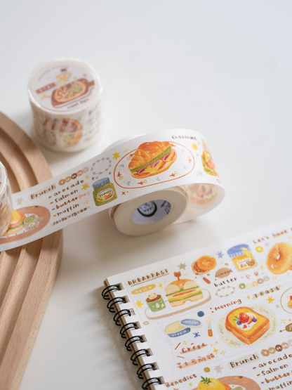 Original Letter Breakfast Afternoon Tea Washi Tape with Special ink