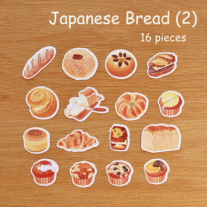 Bread Illustration PVC Matte Film Sticker Pack