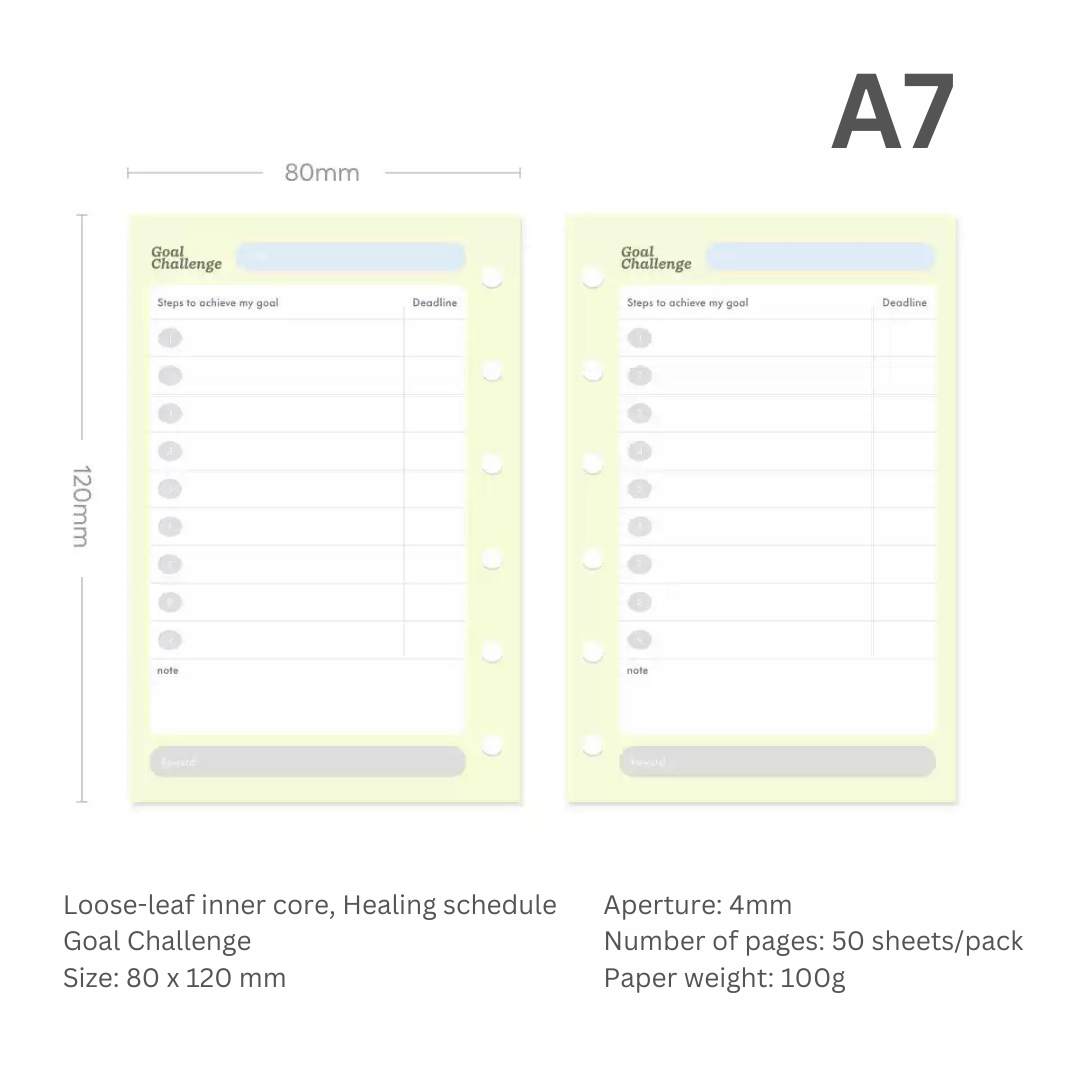 Loose-leaf A7/M5 Paper Refill  Original Design Function Schedule Plan