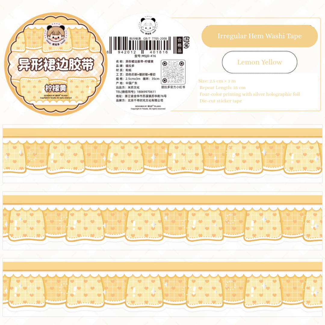 Irregular Skirt Hem Die-cut Stickers