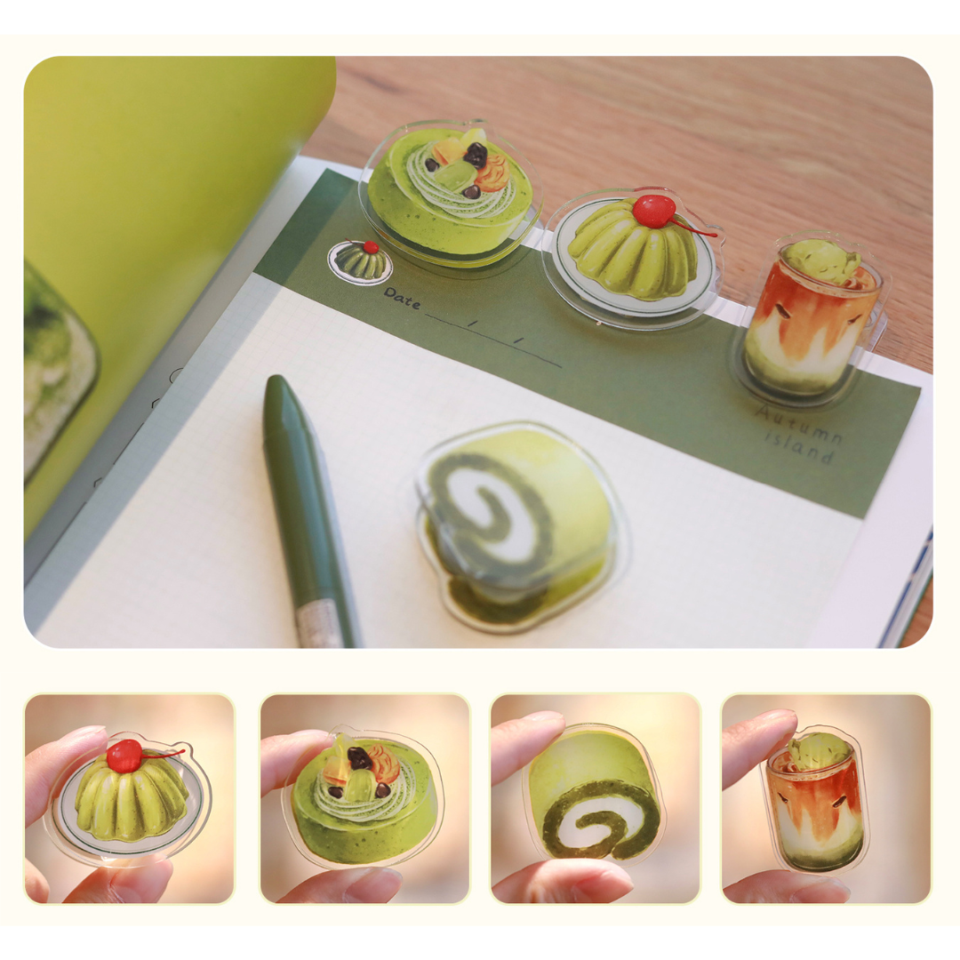 Matcha Collection Note, Message Clips, 4PCS