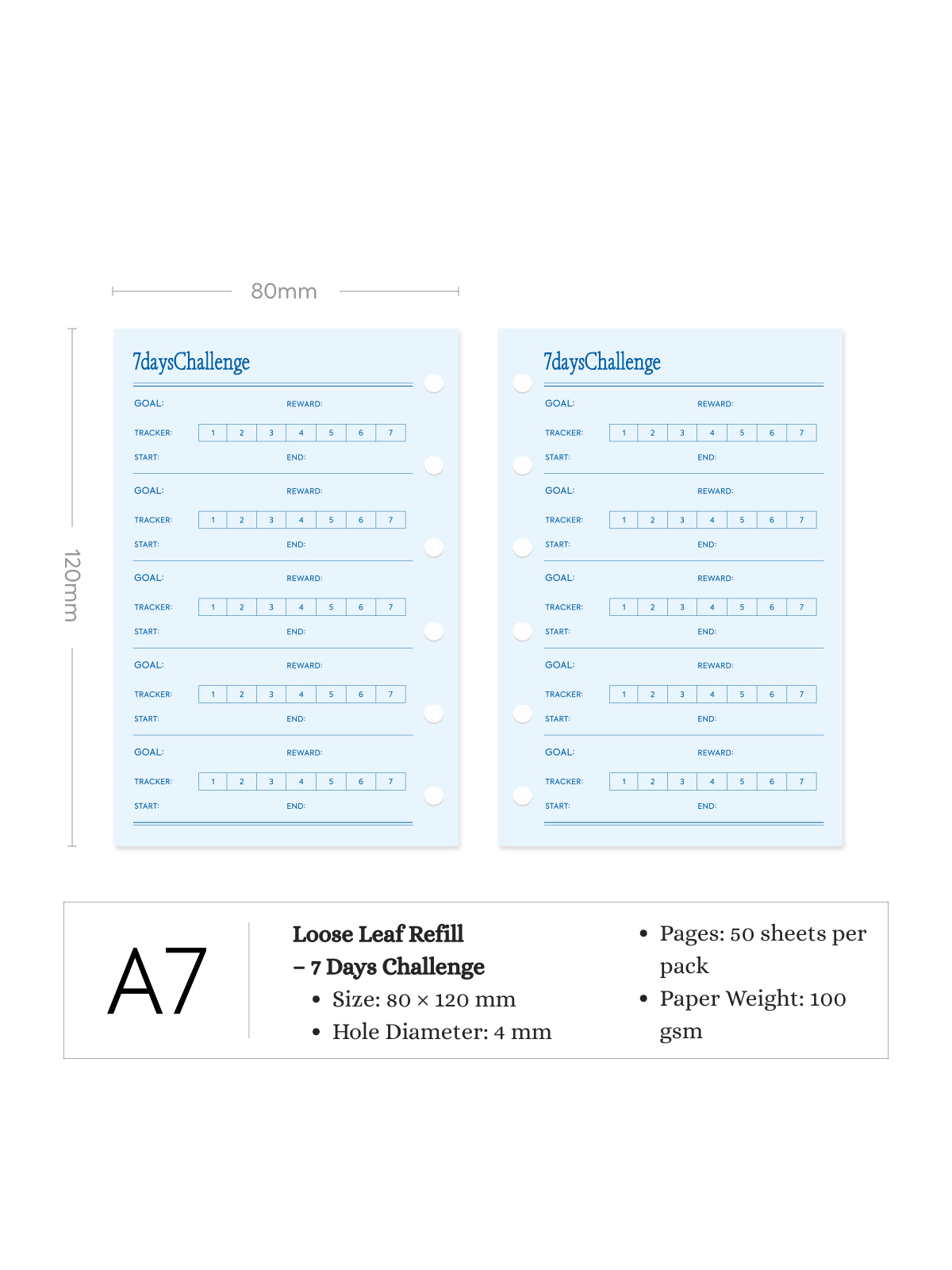 Refill Paper Inserts – A7 / M5 / A6 Sizes | Daily, Weekly, Monthly Planners & More