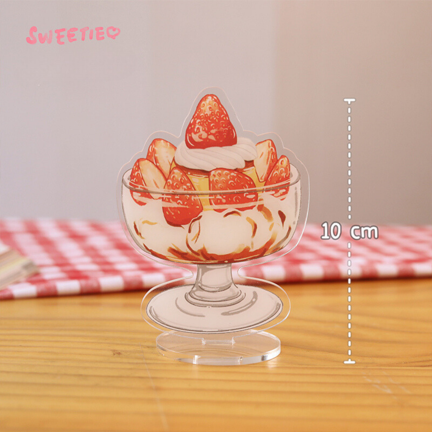 Strawberry Dessert Acrylic Note Holder Stand