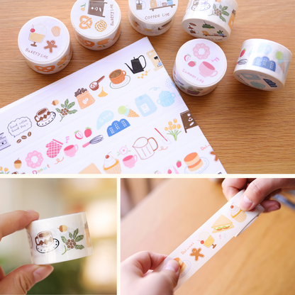 Pastoral Life Coffee Dessert Washi Tape