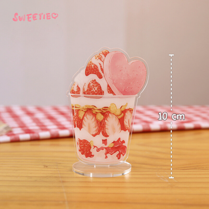 Strawberry Dessert Acrylic Note Holder Stand