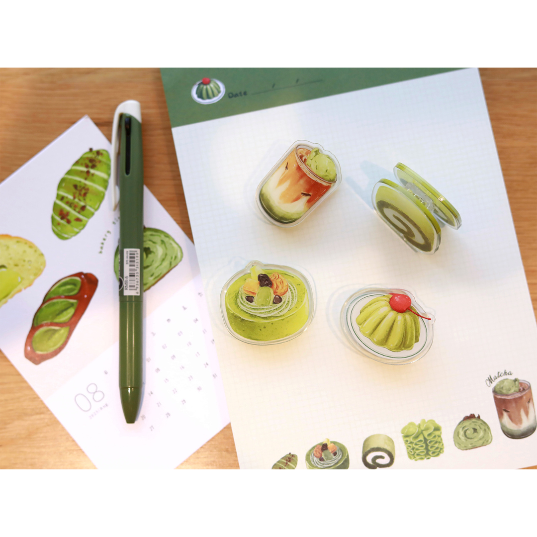 Matcha Collection Note, Message Clips, 4PCS