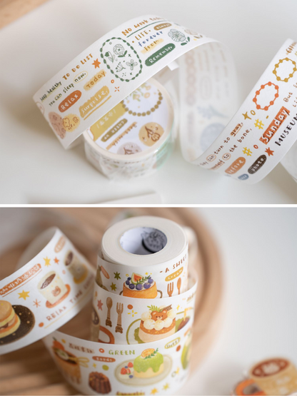 Original Letter Breakfast Afternoon Tea Washi Tape with Special ink