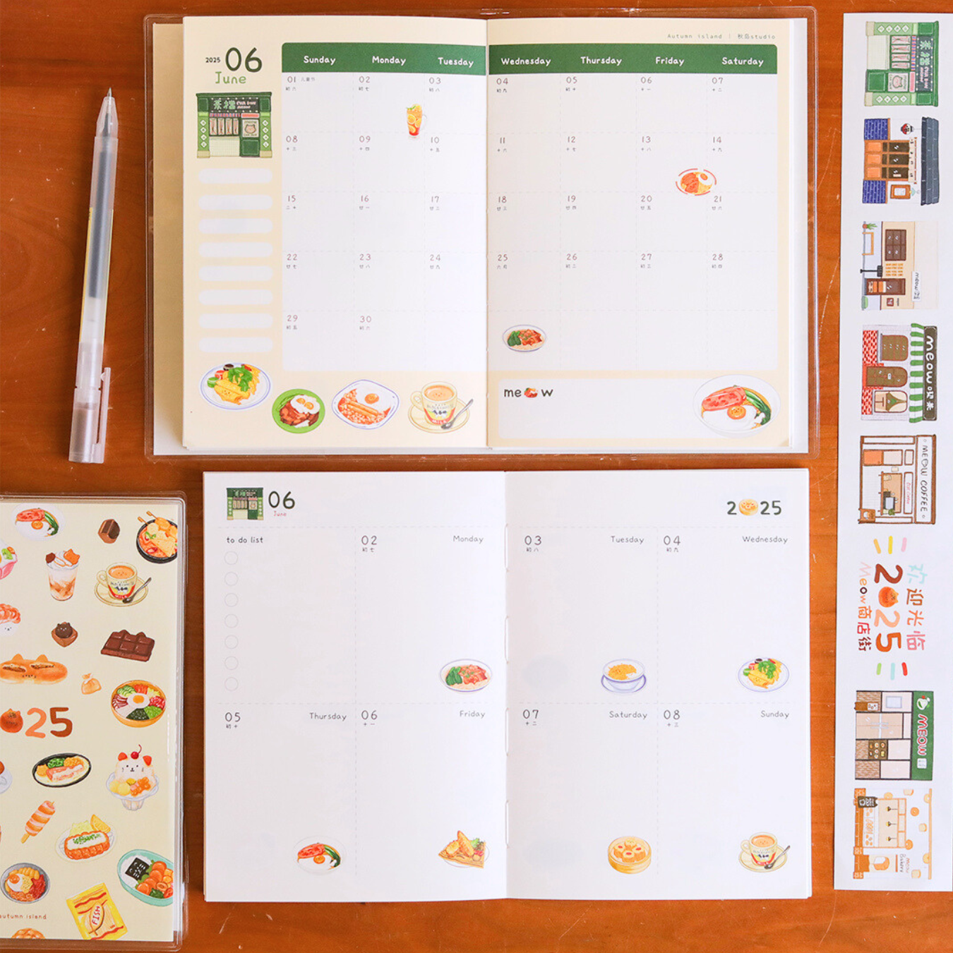 Original 2025 Food Shop Collection B6 Planner