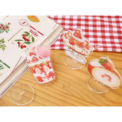 Strawberry Dessert Acrylic Note Holder Stand