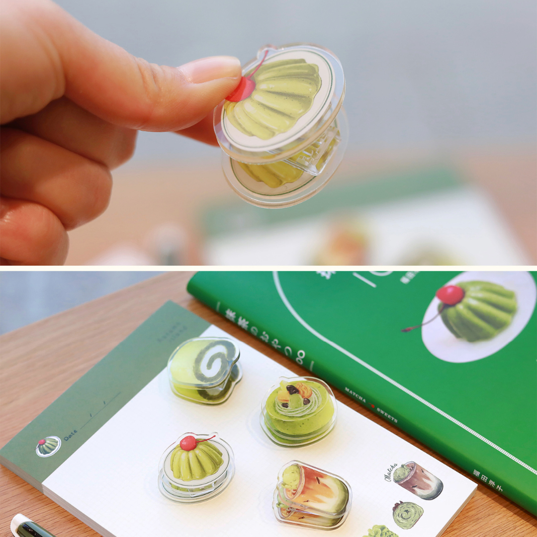 Matcha Collection Note, Message Clips, 4PCS