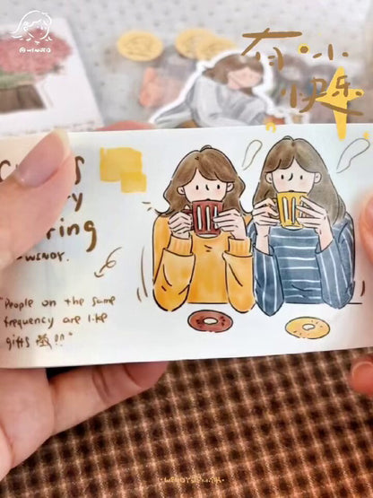 A Little Bit of Happiness Illustrated Washi & PET Sticker Tape