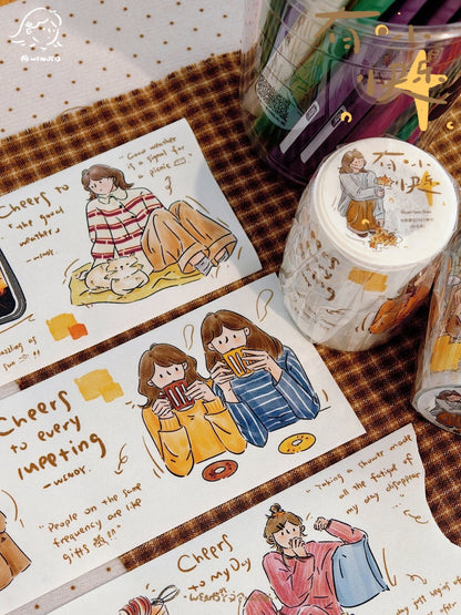 A Little Bit of Happiness Illustrated Washi & PET Sticker Tape