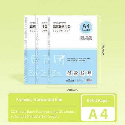 Loose-Leaf Refill Inserts – B5 / A5 / A4 Sizes