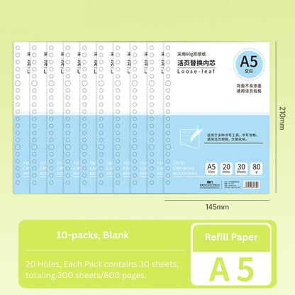 Loose-Leaf Refill Inserts – B5 / A5 / A4 Sizes