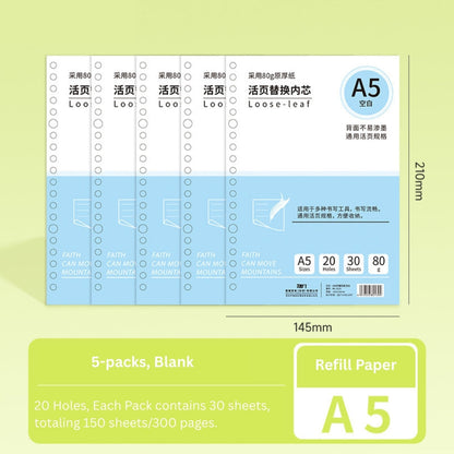 Loose-Leaf Refill Inserts – B5 / A5 / A4 Sizes