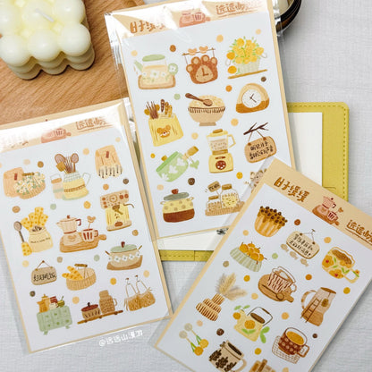 Slow-living A6 Die-cut Sticker Series